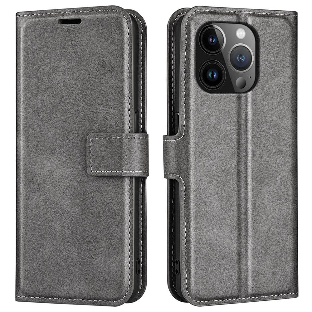 Til iPhone 15 Pro Max Calf Texture Lædercover Firkantet Magnetisk lukning Stand Pung Telefon Etui Til iPhone 15 Pro Max Calf Texture Lædercover Firkantet Magnetisk lukning Stand Pung Telefon Etui